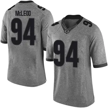 Gray Xzavier McLeod Men's Georgia Bulldogs Football College Jersey - Limited